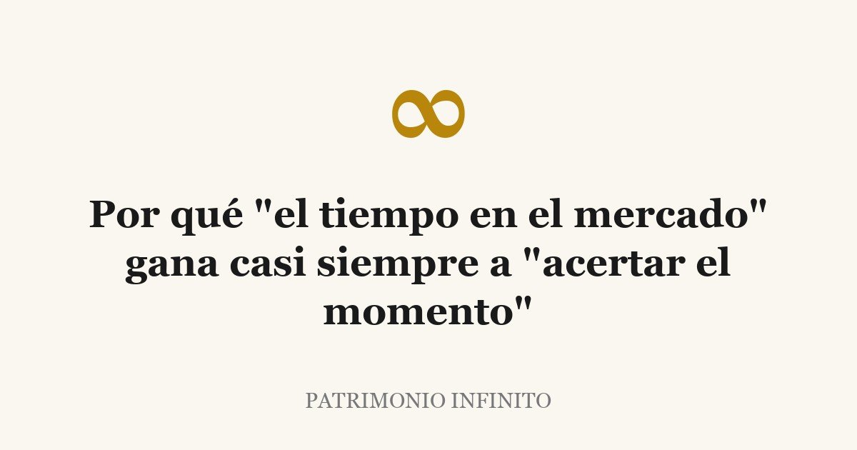 Por qué «el tiempo en el mercado» gana casi siempre a «acertar el momento»